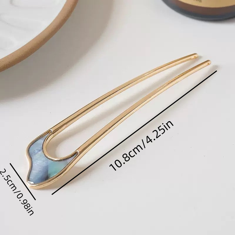 [DFC]French Elegant Metal Hairpins, Women's Updo Hairpins, Ins-style Irregular Alloy Hairpins, Women's Bun Hairpins