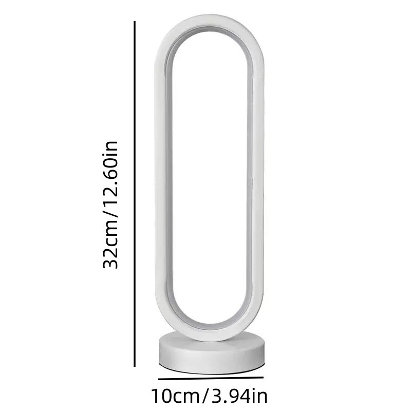 [DFC]Oval Desk Lamp, USB Plug,Study And Bedroom Learning Atmosphere LED Night Light, Three-color Adjustable White And Black Desk Lamp