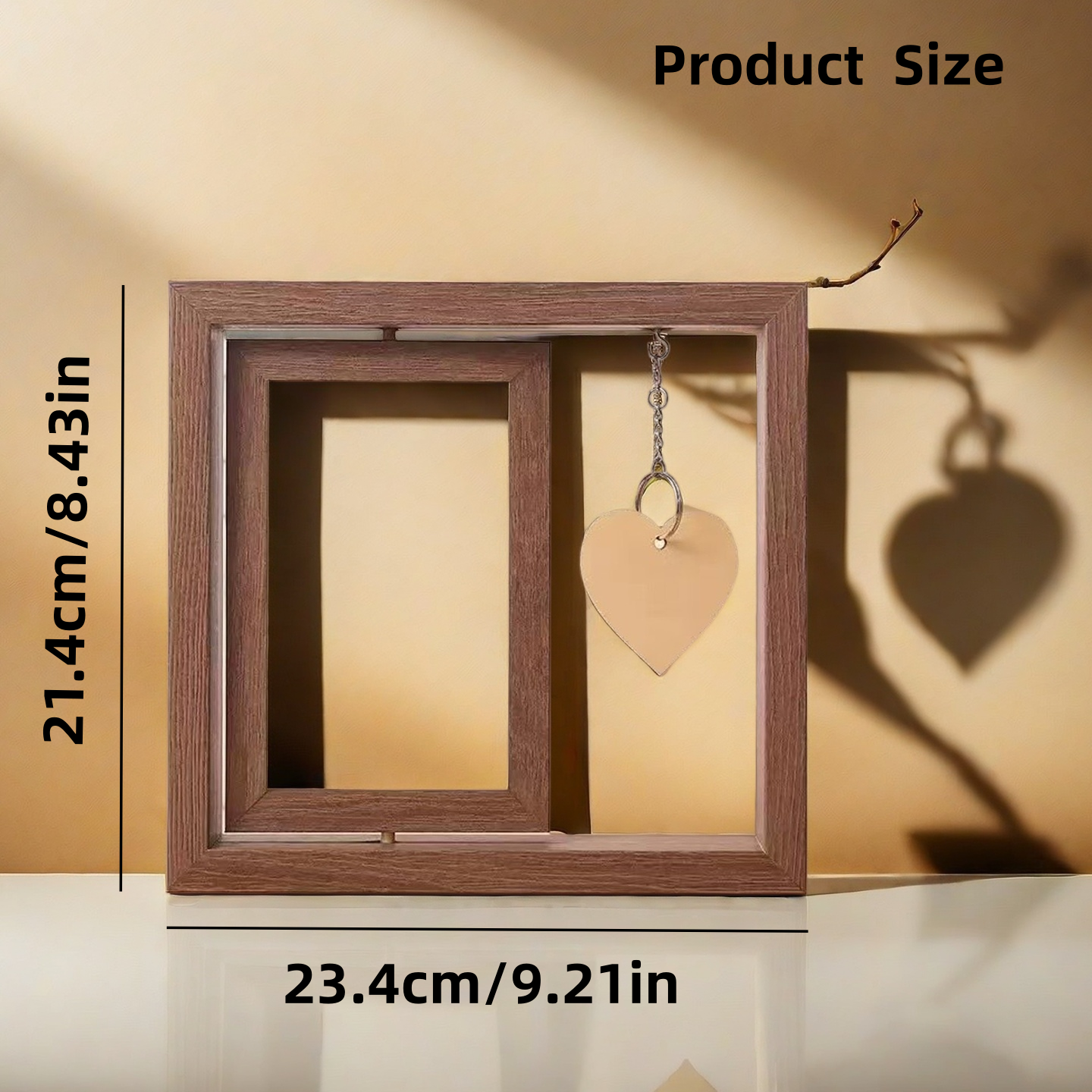 [DFC] Creative Double-sided Rotating 6-inch And 7-inch Wooden Photo Frame Display Stand, Couple Gift, Commemorative Wooden Photo Frame