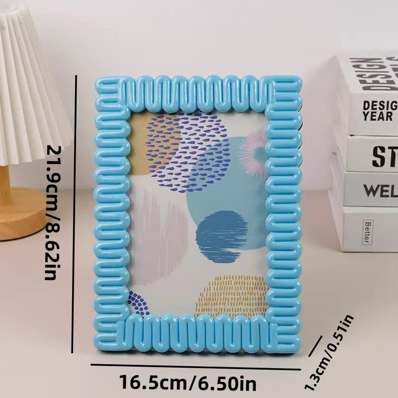 [DFC]Dopamine Color Series Resin Photo Frame, Resin Photo Frame, Standing Resin Photo Frame Desktop Photo Frame