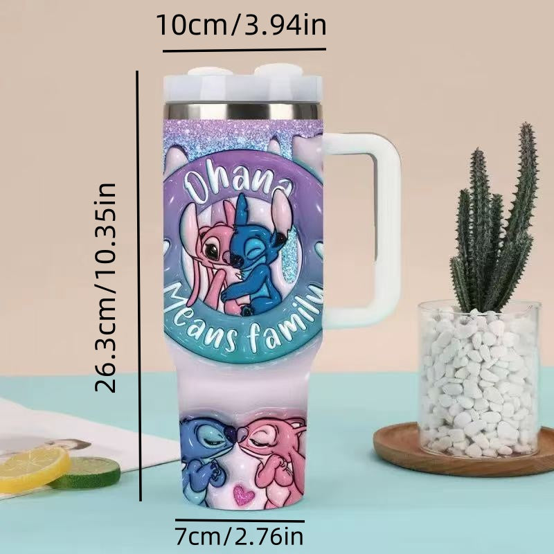 [DFC]40oz Handle Cup With Bag For Storage, Water Cup With Straw, Large-capacity Car Cup, Stainless Steel Insulated Cup, Water Cup