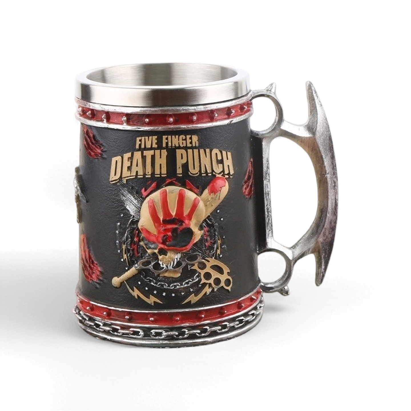 Halloween Skull Resin Mug with Stainless Steel Liner - 2-in-1 Beer & Coffee Creative Funny Cup