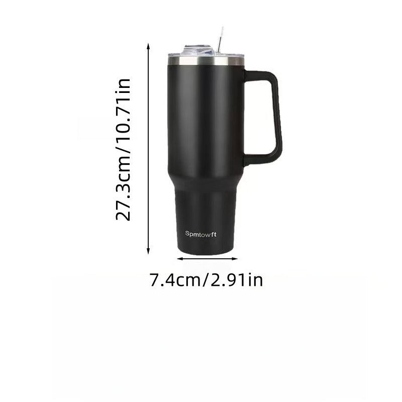 [DFC]40oz Handle Cup With Bag For Storage,Water Cup With Straw,Large-capacity Car Cup, Stainless Steel Insulated Cup,Water Cup