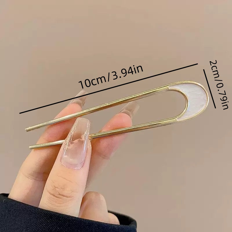 [DFC]Fashion Ladies' Hairpin, Metal Hairpin, Ins Style, Simple U-shaped Alloy Hair Fork, Gift For Mum And Girlfriend