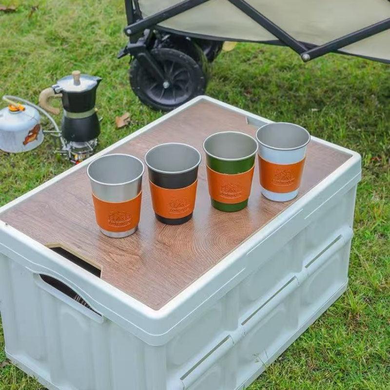 [DFC]Portable Camping Coffee Cup, Outdoor Ins Style 304 Stainless Steel Beer Mug, Picnic Barbecue Cold Drink Direct Drinking Water Cup