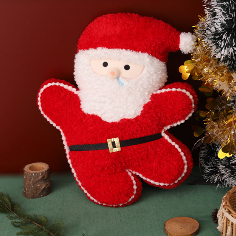 [DFC] A festive plush set featuring a Christmas Tree Pillow and a Gingerbread Man doll. These soft stuffed toys serve as both a charming Christmas decoration and a perfect gift for children