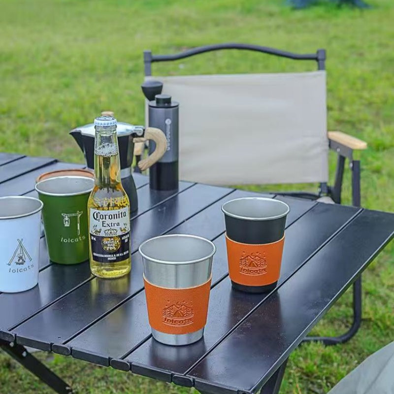 [DFC]Portable Camping Coffee Cup, Outdoor Ins Style 304 Stainless Steel Beer Mug, Picnic Barbecue Cold Drink Direct Drinking Water Cup