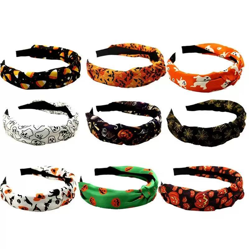 [DFC]Halloween Pumpkin Tie Headband, Creative Style Headband, Fashionable Fabric Headband, Atmospheric Hair Accessory